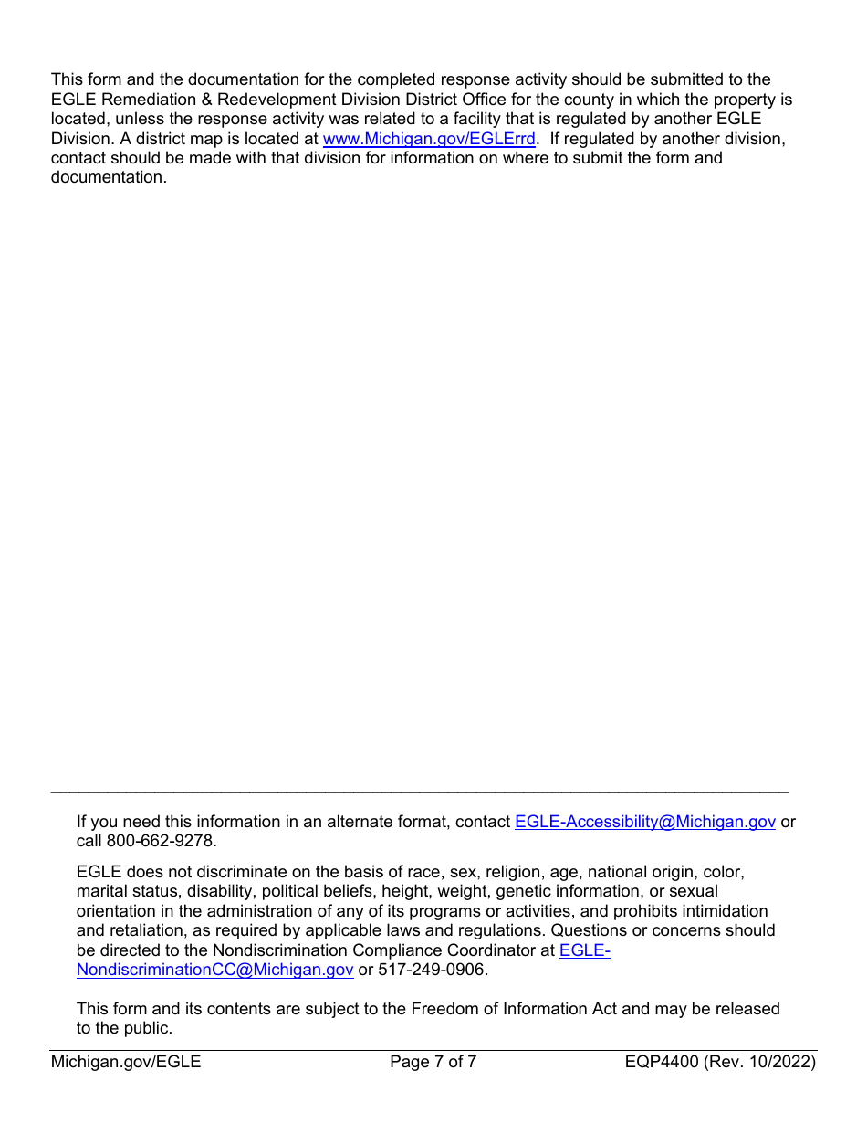 Form EQP4400 Request for Certificate of Completion From Egle - Michigan, Page 7