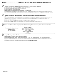 Form EQP2300 Request for Surface Water Analysis - Michigan, Page 2