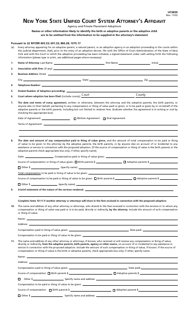 Form UCS836  Printable Pdf
