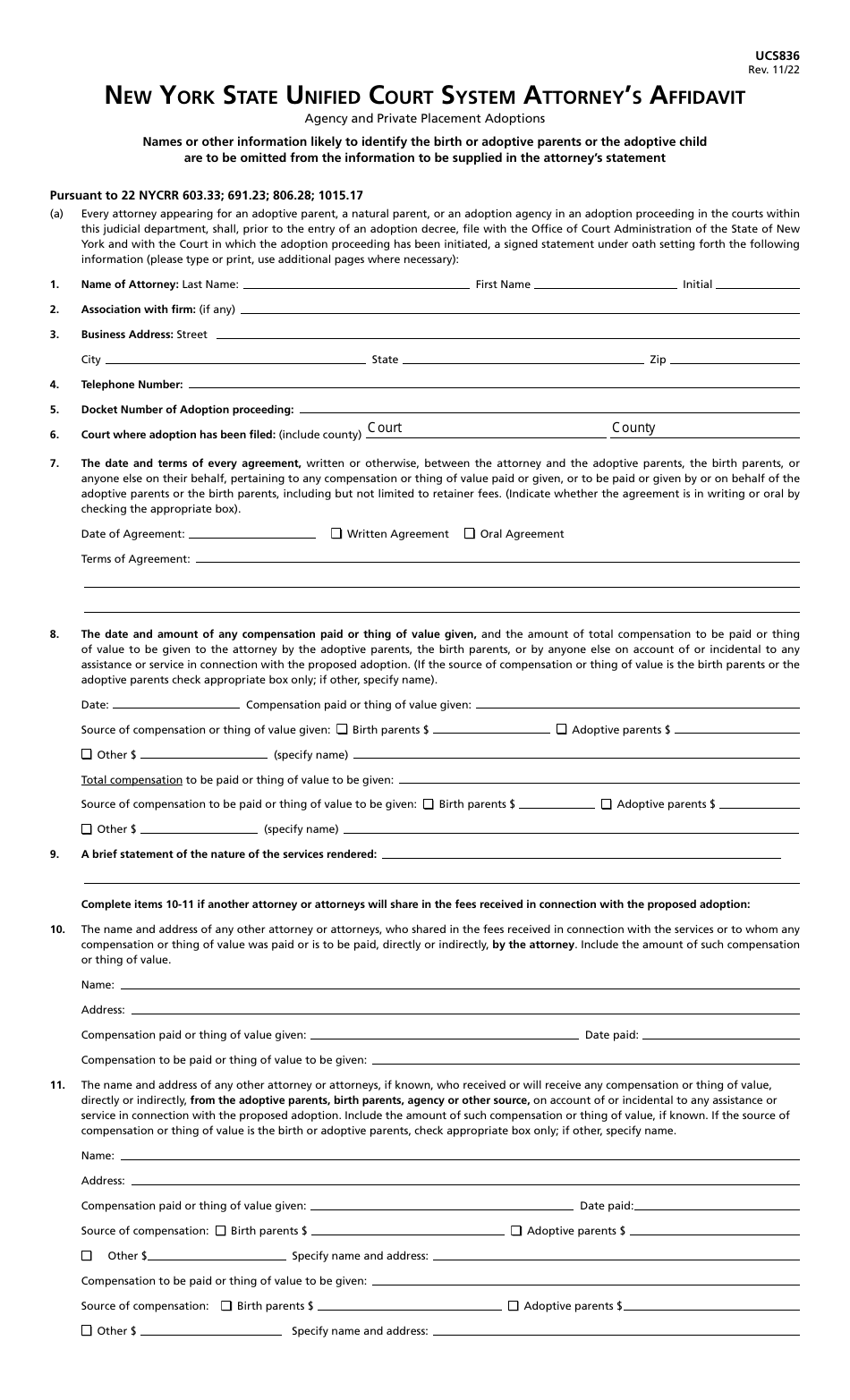 Form Ucs836 Fill Out Sign Online And Download Fillable Pdf New York Templateroller 6118