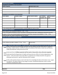 Transitional Child Care Application - Maine, Page 2