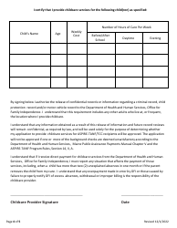 Transitional Child Care Application - Maine, Page 4