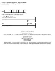 Document preview: Form SFN61317 Class D Road Test Waiver - Examiner Use - North Dakota