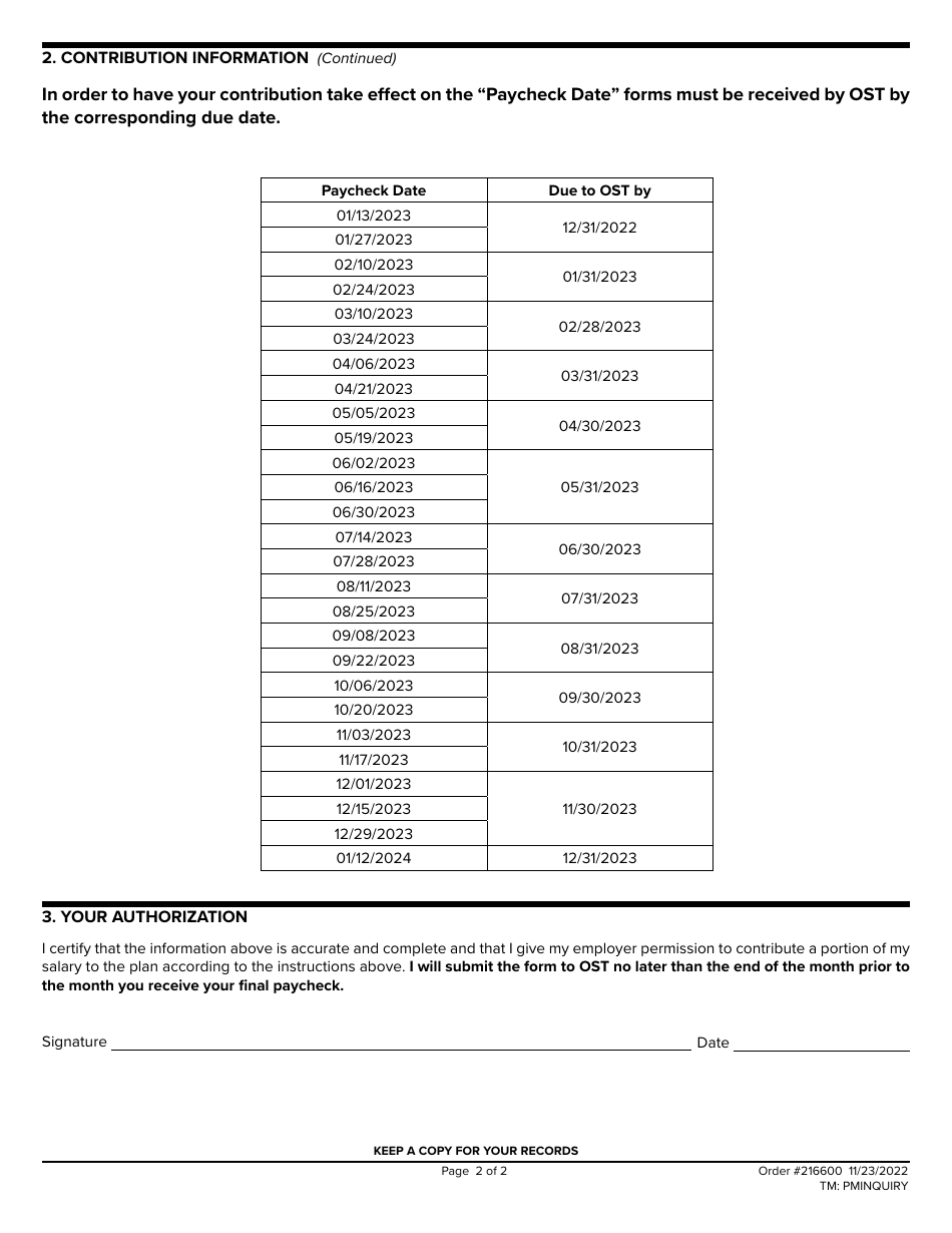 Deferral Election Form for Final Sick and Vacation Payouts - Delaware, Page 3