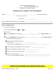 Document preview: Form G-03 Report of Guardian of the Person - Pennsylvania