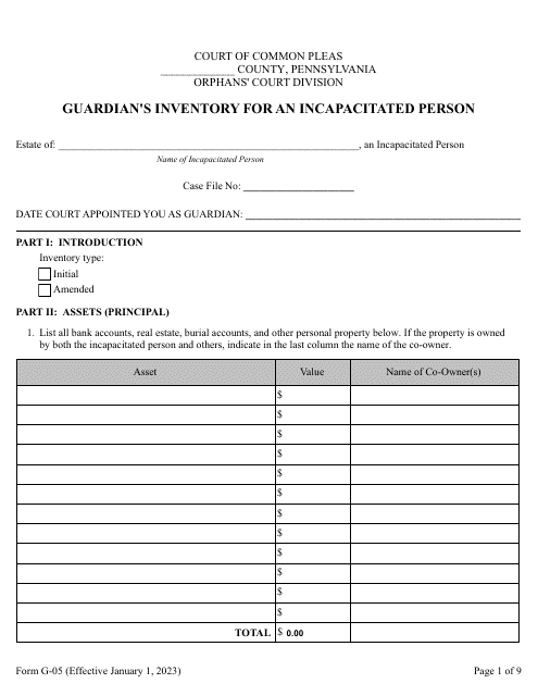 Form G-05  Printable Pdf