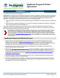 Applicant Prepared Notice Agreement - City of Austin, Texas