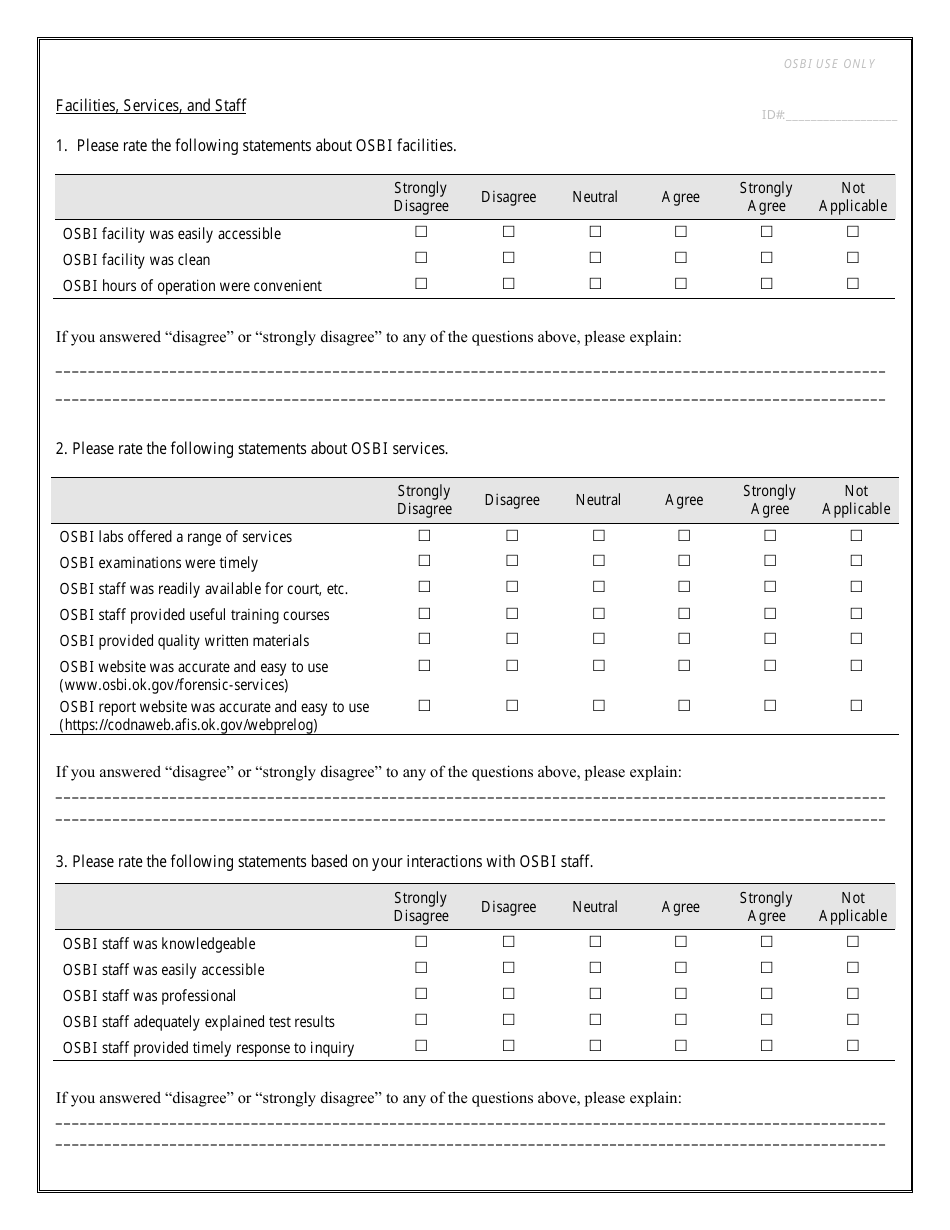 Forensic Laboratory Survey - Customer Service - Oklahoma, Page 3