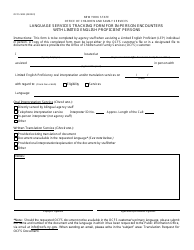 Document preview: Form OCFS-5033 Language Services Tracking Form for in-Person Encounters With Limited English Proficient Persons - New York