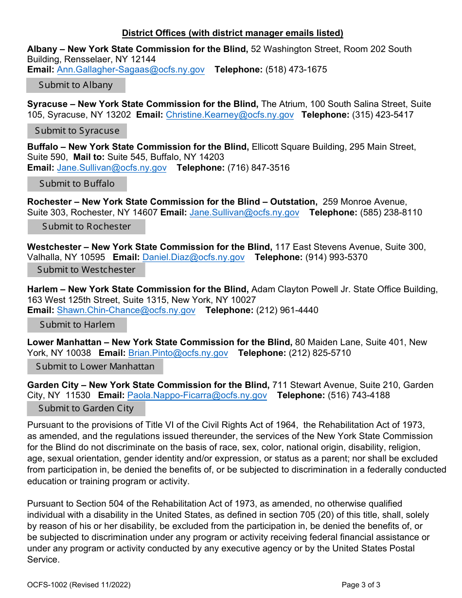 Form OCFS-1002 Application for Service - New York, Page 3