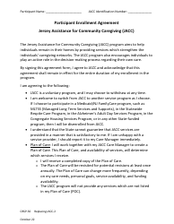 Document preview: Form CBSP-30 Participant Enrollment Agreement - Jersey Assistance for Community Caregiving (Jacc) - New Jersey