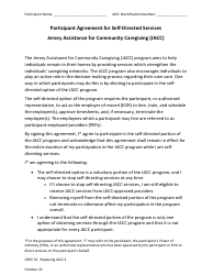 Document preview: Form CBSP-32 Participant Agreement for Self-directed Services - Jersey Assistance for Community Caregiving (Jacc) - New Jersey