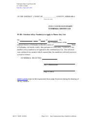 Document preview: Form DC8:7 Jury Commissioner Key Number(S) Certificate - Nebraska