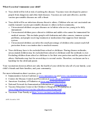 Arkansas Immunization Exemption Application for Childcare or School Students - Arkansas, Page 3