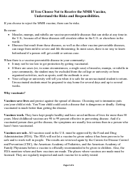 Arkansas Immunization College or University Exemption Application - Arkansas, Page 2