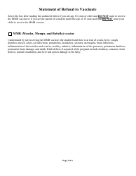 Arkansas Immunization College or University Exemption Application - Arkansas, Page 5