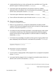 Form AS-4011 Abortion Disclosure and Consent Form for Unemancipated Minors and Women Under Legal Guardianship or Custodianship for Incompetency - Arkansas, Page 3