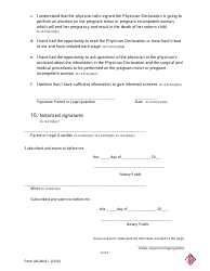 Form AS-4011 Abortion Disclosure and Consent Form for Unemancipated Minors and Women Under Legal Guardianship or Custodianship for Incompetency - Arkansas, Page 4