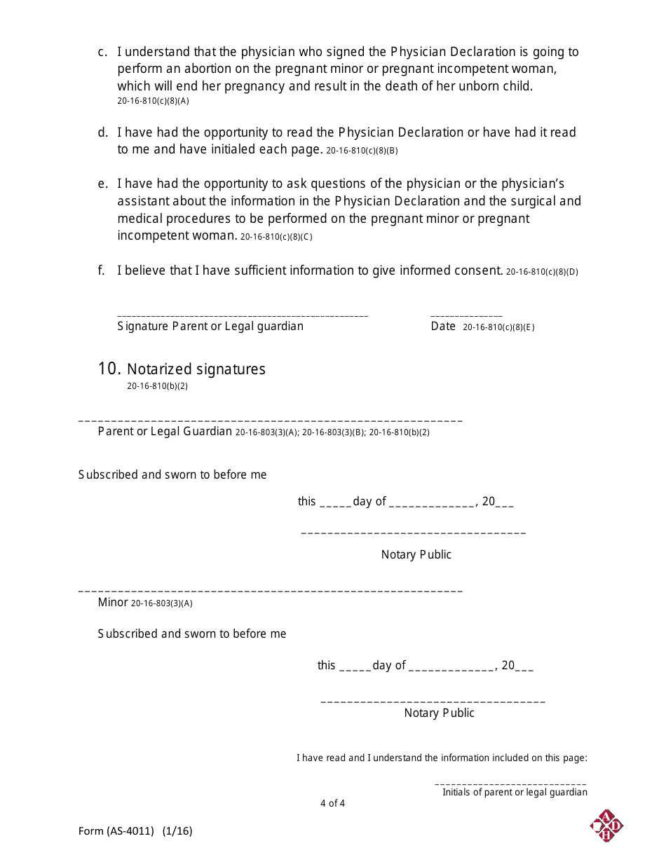 Form AS-4011 - Fill Out, Sign Online and Download Printable PDF ...