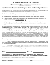 Document preview: Administrative Accommodation Request Form for Lactating Individuals - New York