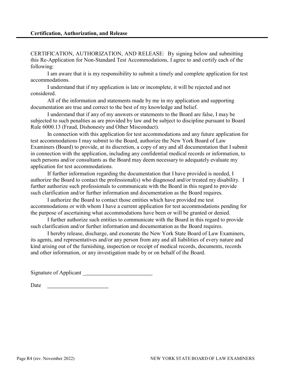 Re-application for Non-standard Test Accommodations (Nta) - New York, Page 4