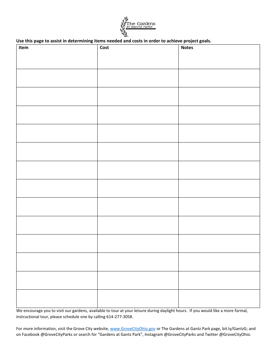 Garden Grant Letter of Intent - Grove City, Ohio, Page 5