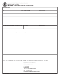Document preview: Form MO886-3103 Personal Funds Account Balance Report - Missouri
