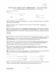 Document preview: Form EF-FAM-3 Notice of Hard Copy Submission - E-Filed Case - New York