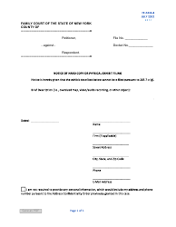 Document preview: Form EF-FAM-4 Notice of Hard Copy or Physical Exhibit Filing - New York