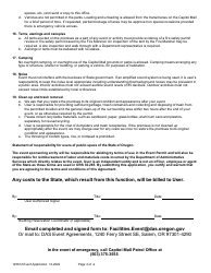 Form 125612 Event Application for Use of a Department-Owned or Managed Building, Grounds or Parking Area (Event Sponsored by a Private, Non-profit, or Public Entity) - Oregon, Page 4
