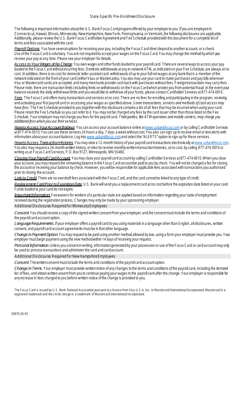 Form OSPS.99.19 Pay Card Authorization Form (Sign up or Cancel) - Oregon (English / Spanish), Page 8
