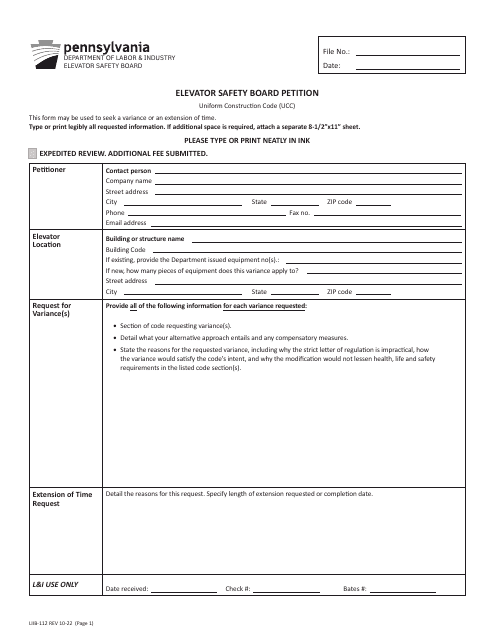 Form LIIB-112  Printable Pdf