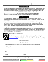 Form CH-109 Notice of Court Hearing (Civil Harassment Prevention) - California, Page 3