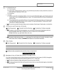 Form CH-110 Temporary Restraining Order (Clets-Tch)(Civil Harassment Prevention) - California, Page 3