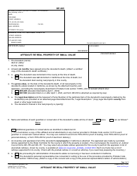 Document preview: Form DE-305 Affidavit Re Real Property of Small Value - California