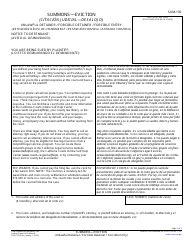 Form SUM-130 Summons - Eviction (Unlawful Detainer/Forcible Detainer/Forcible Entry) - California (English/Spanish)