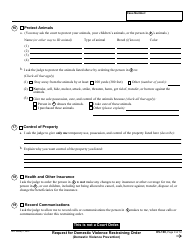 Form DV-100 Request for Domestic Violence Restraining Order - California, Page 9