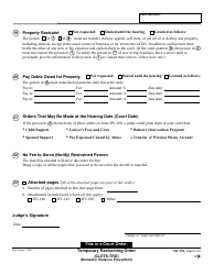 Form DV-110 Temporary Restraining Order (Clets-Tro) - California, Page 6