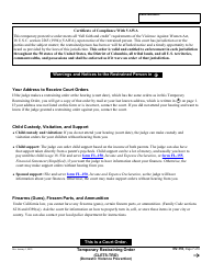 Form DV-110 Temporary Restraining Order (Clets-Tro) - California, Page 7