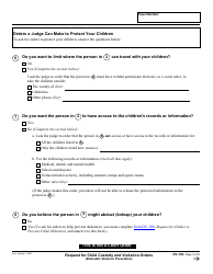 Form DV-105 Request for Child Custody and Visitation Orders - California, Page 3