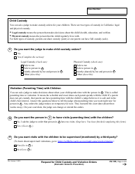 Form DV-105 Request for Child Custody and Visitation Orders - California, Page 4