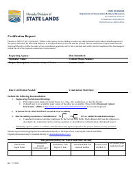 Document preview: Certification Request Form - Nevada
