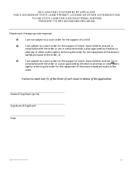 Application for Authorization to Use State Owned Lands - Nevada, Page 8