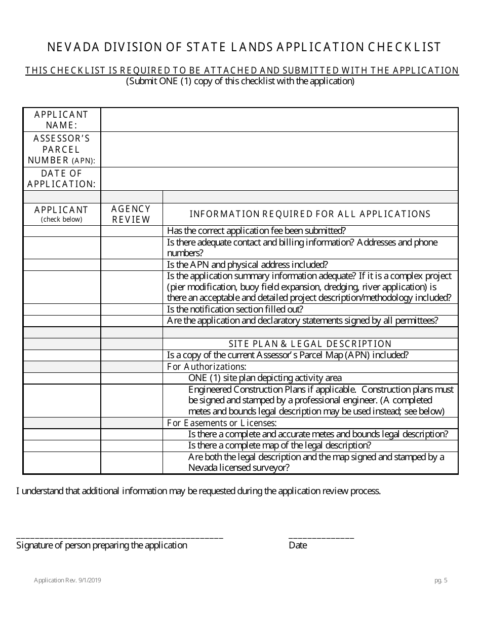 Application for Authorization to Use State Owned Lands - Nevada, Page 9