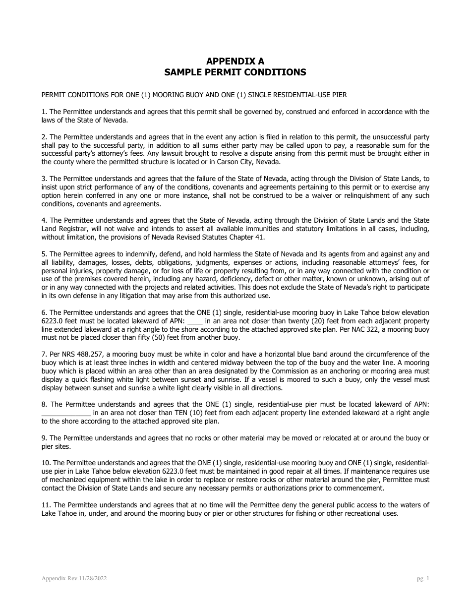 Application for Authorization to Use State-Owned Submerged Lands at Lake Tahoe - Nevada, Page 11