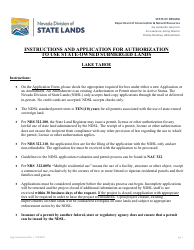 Application for Authorization to Use State-Owned Submerged Lands at Lake Tahoe - Nevada