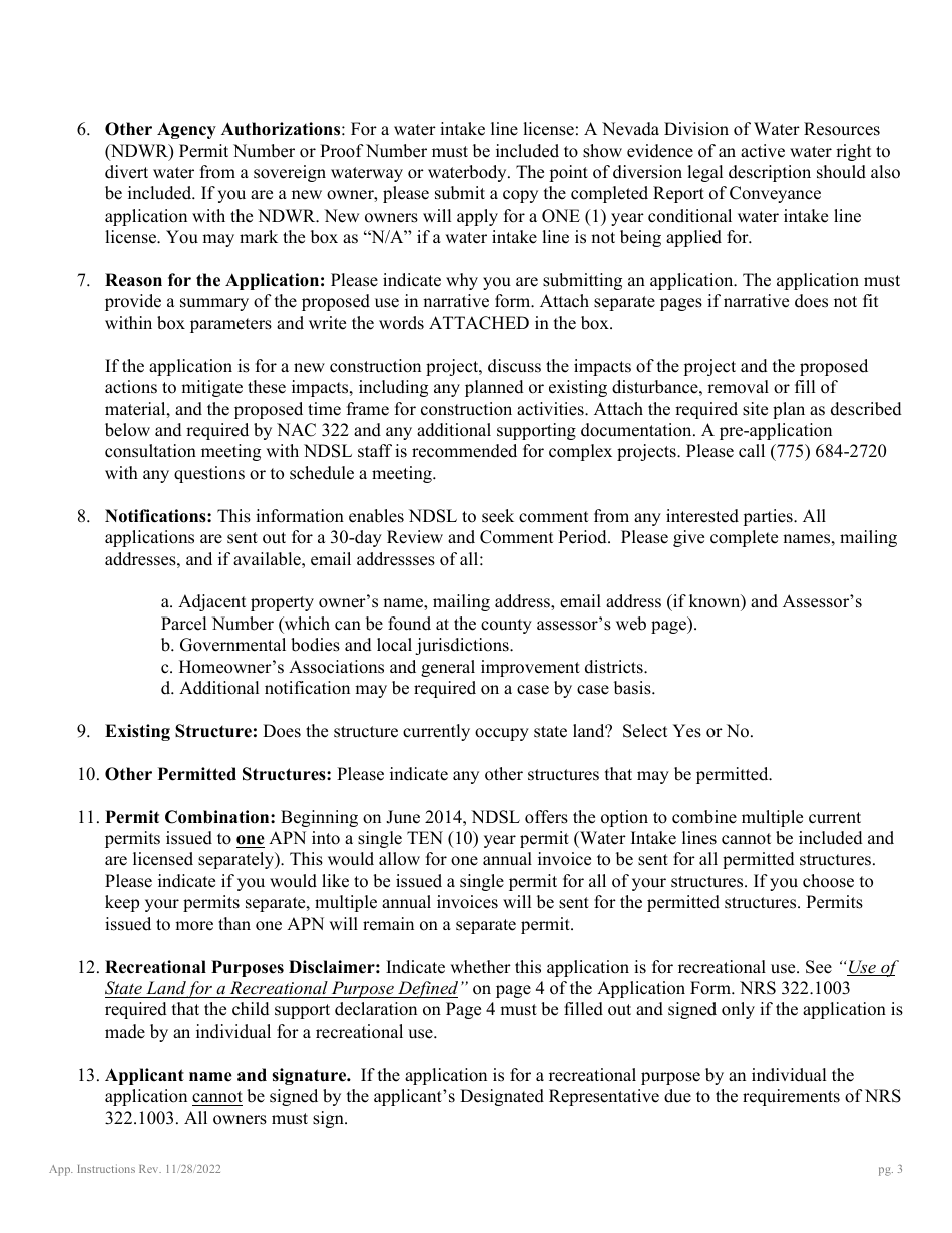 Application for Authorization to Use State-Owned Submerged Lands at Lake Tahoe - Nevada, Page 3