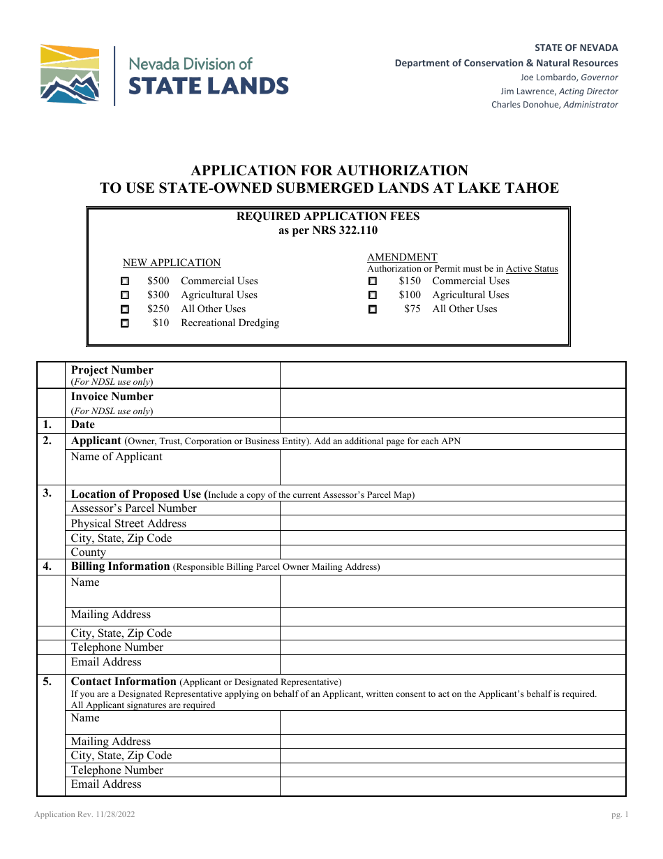 Application for Authorization to Use State-Owned Submerged Lands at Lake Tahoe - Nevada, Page 5