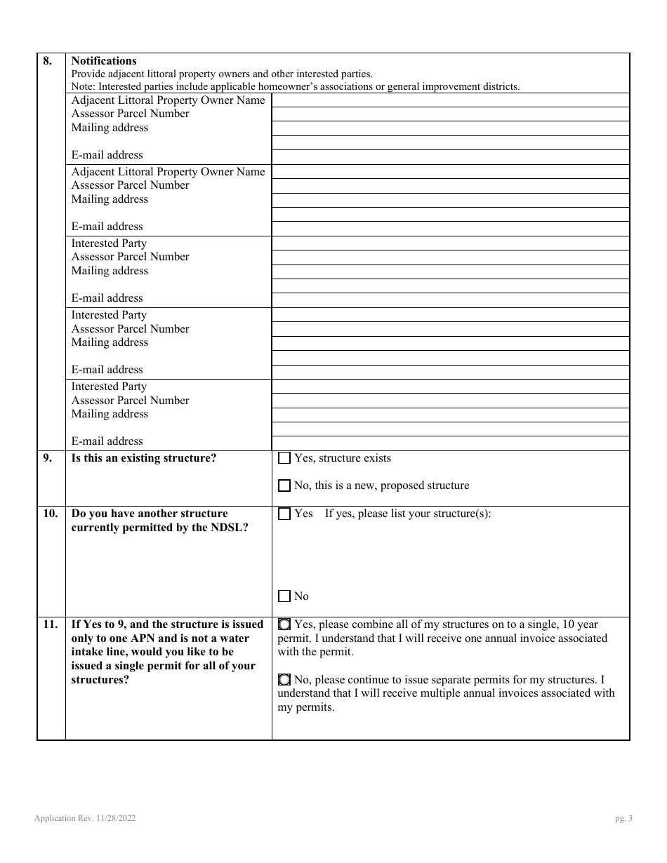 Application for Authorization to Use State-Owned Submerged Lands at Lake Tahoe - Nevada, Page 7
