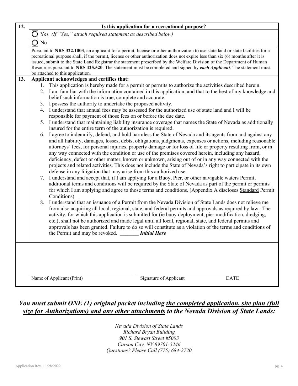 Application for Authorization to Use State-Owned Submerged Lands at Lake Tahoe - Nevada, Page 8